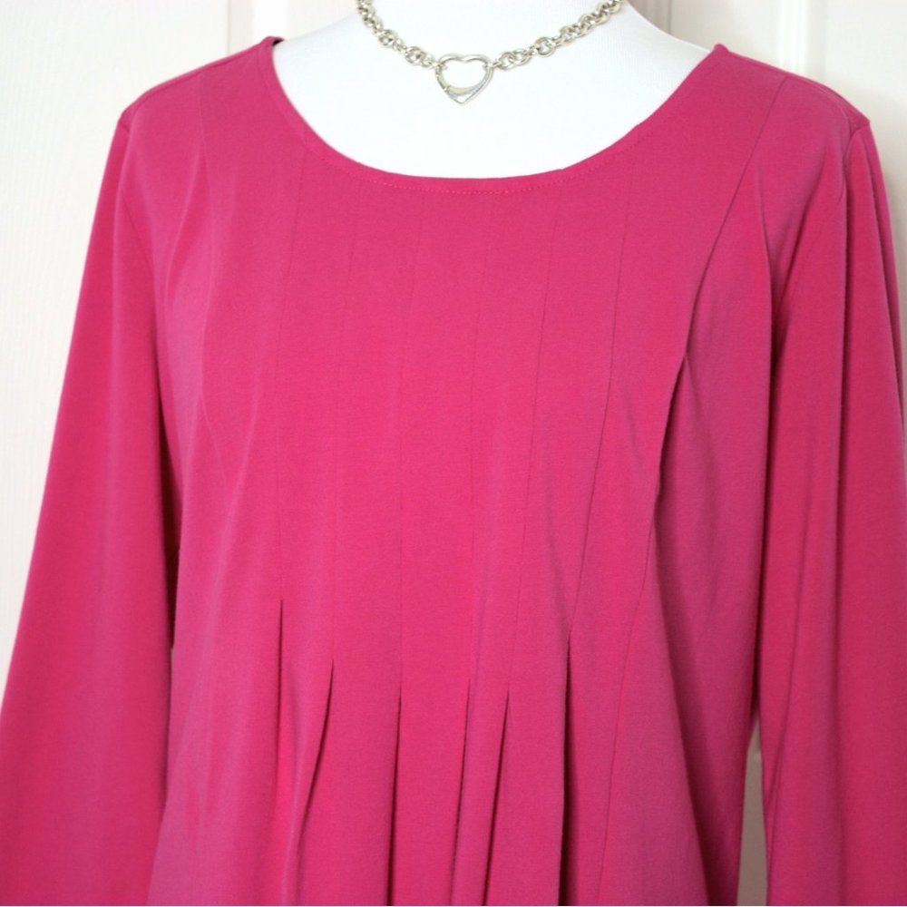NWOT Plus Woman Within Fuchsia Pink Pleated Tunic Size 18/20 - Picture 2 of 8